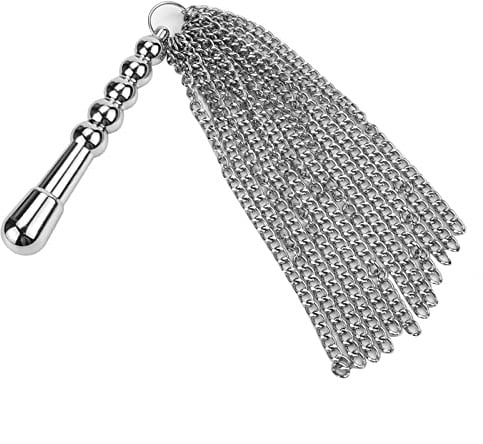 SYMFY Equitazione Whip, Metallo Tassel Equitazione Crop Flogger Strumento di Formazione Didattica per Equestrian,Silver
