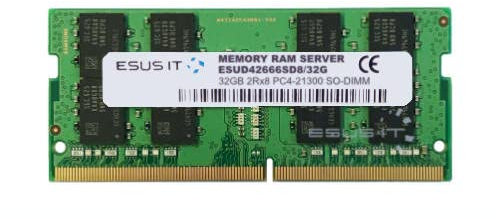 ESUS IT Mémoire RAM DDR4 pour Ordinateur Portable - Module mémoire So DIMM - Fréquence 2666MHz - Alimentation 1,2V - Rank 2Rx8-32GB