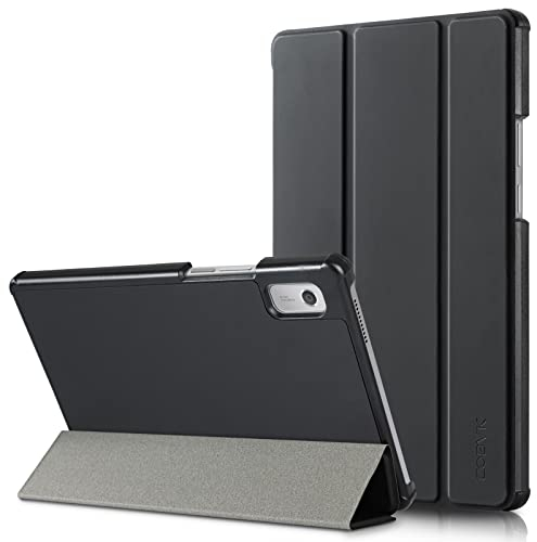 CoBak Neues PU-Leder Hülle für Lenovo Tab M9-9 Zoll (TB-310FU) 2023, Dreifach Falt Klapp Schutzhülle mit Auto Schlaf/Wach Funktion -Schwarz