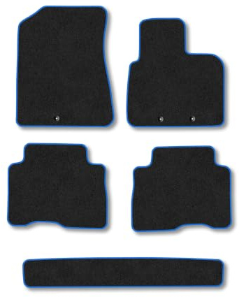 Kia Sorento (2013-2015) [7 Seat] Carpet Car Mats | Blue Edge Trim Tailored Fit Floor Mats Full Coverage Protection Accessories Easy Clean Anti Slip Made in the UK
