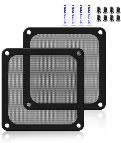 YIMATEECO 120mm Fan Dust Filter PC for Computer Cooler/PSU/Routers PVC 50 Mesh, Magnetic Frame Dustproof PC Case Cover Fan Grills (PVC PRO, 120 * 120mm, 2pcs, Black)