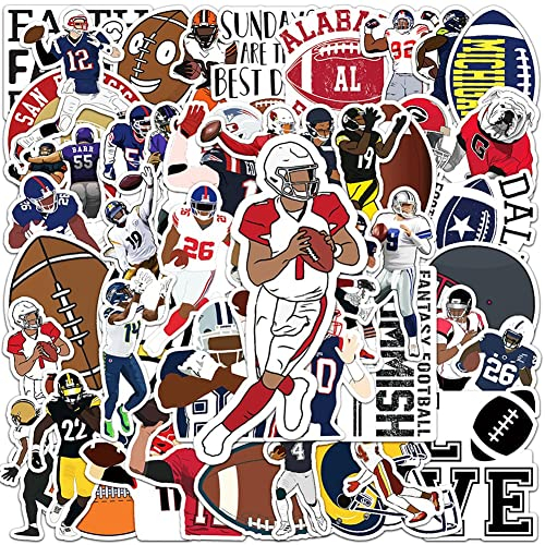 50pcs American Football Graffiti Sticker PVC Decal Gepäck Kühlschrank Laptop wasserdichte Kühle Kinder Aufkleber Abziehbilder Packs Packungen