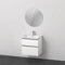 Duravit D-Neo Möbel-Set, Möbelwaschtisch mit Waschtischunterschrank wandhängend und LED Spiegel (rund), 650x2000mm, DE01090, Farbe: Ausführung