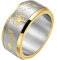 Epinki Trauringe Vintage, Edelstahl Ringe 10MM Löwenzahn Breit Eheringe Herren, Herrenring Gold Gr.60 (19.1)