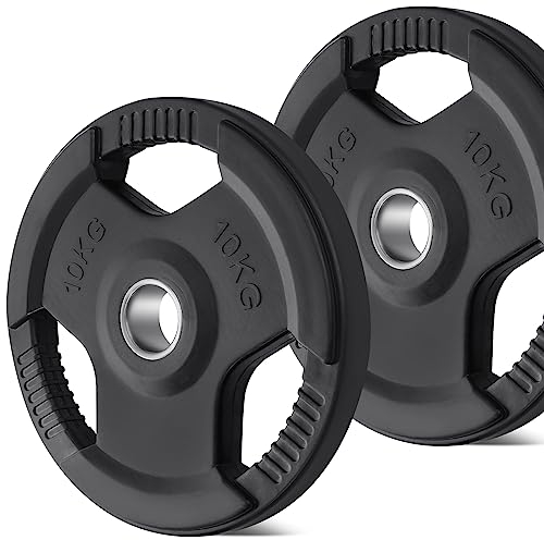 KK Weight Plates Cast Iron Barbell Weight Set - 2 Inches Hole Weight Plate Set For Women & Men - Non- Slip, Durable & Long-Lasting Olympic Weight Plates - Gym Equipment For Home & Gym (2 X 10KG)