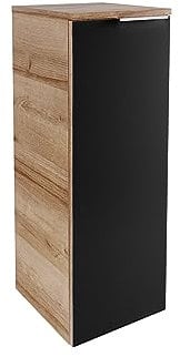 B.Brillant Midischrank hängend – Hängender Badezimmerschrank mit Front aus lackiertem Glas – Viel Stauraum & Soft-Close – Badschrank in Anthrazit & Eiche (30 x 83 x 32 cm)