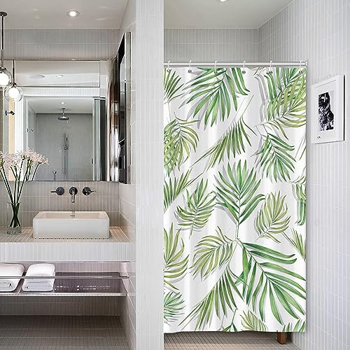 Tenda da Doccia Verde Salvia - Piccola Stalla Botanica Naturale Eucalipto Foglie, Mezza Stretta, Impermeabile, Tessuto Vasca da Bagno Decor 92x183cm