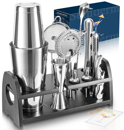 Semderm Ensemble Shaker à Cocktail Professionnel Mixology - Ensemble Shaker Boston en Acier Inoxydable Extra épais | Kit de Bar pour Bar à Domicile