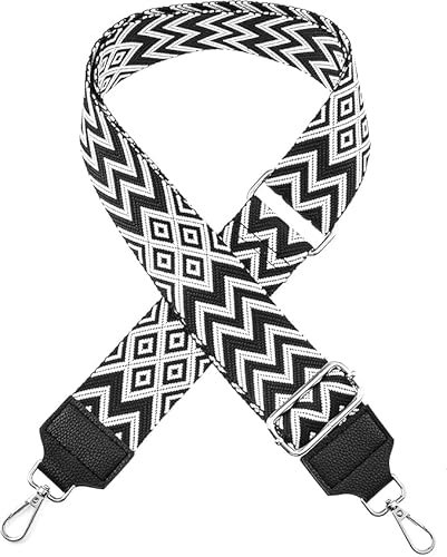 Verstellbarer Schultergurt, Taschengurte zum Wechselnm, 3.8cm Breit/90-145cm Schulterriemen für Schultertasche Handtasche Crossbody Tasche, DIY Taschengurt Streifen für Damen und Herren (Schwarz)