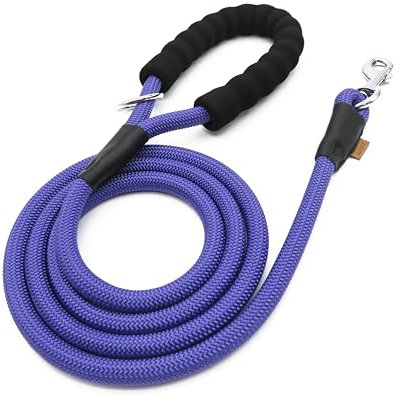 Aiminto Dog Leash, Braided Rope Traction – Walking Training Lead for Medium/Large Dogs ((1/2) - 6FT, Purple)