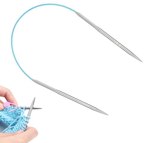 Aeeque 1 Stück Rundstricknadeln 40 cm, 3,75 mm Rundstricknadel, Kurz Stricknadeln Rundstricknadel für Mützen,Socken, Ärmel, Bunte Rundnadeln zum Stricken, Ergonomisch Rund Stricknadel für Arthritis