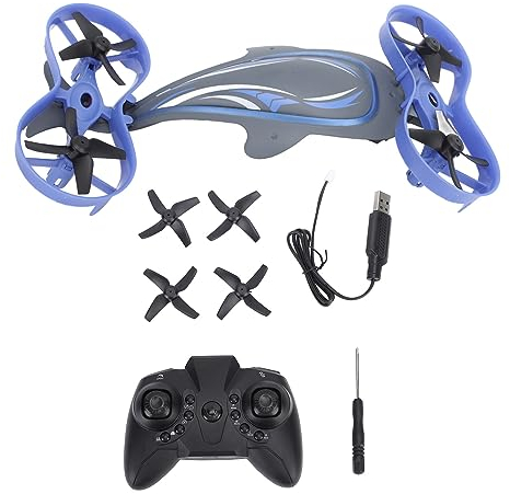 BuyWeek Mini Drohne, 3 in 1 Luft Wasser Boden Flip RC Quadrocopter LED Beleuchtung Kreisflug Einstellbare Geschwindigkeit RC Drohnen für Jungen, Mädchen, Anfänger Über 14 Jahre