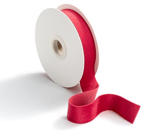 CHUQING Schleifenband Samt Rot 25 mm rotes Samtband Geschenkband Rotes Band Dekoband Rote Bänder rote Schleife Samtborte Schmuckband