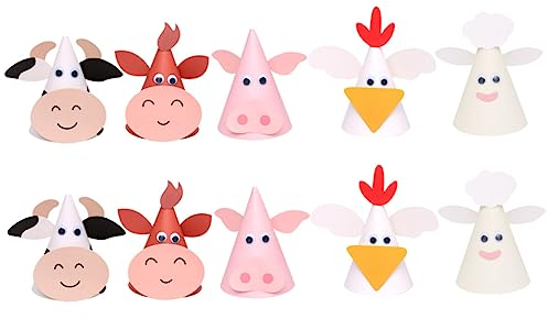 DIKACA 10St Geburtstagshut baby geburtstag tiara -Hüte partyhüte kinder tiermütze stutzenhalter Hauben für Babys Partyhut für Kinder kindermützen selber machen Schwarzes Schaf