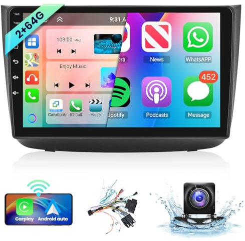 【8 Núcleo 2+64G】 Hodozzy Carplay Radio Coche para Mercedes-Benz Viano 2004-2011/Vito 2010-2015,10 Pulgadas Autorradio Android con Pantalla Táctil con WiFi/GPS/RDS/FM/Bluetooth/USB/DSP