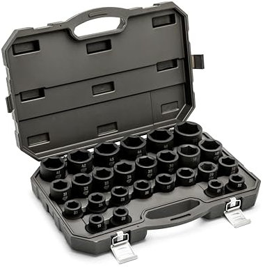 GEARWRENCH 26 Piece 3/4 Drive 6 Point Metric Impact Socket Set | 19mm-50mm| 84031