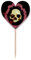 Palillos de dientes redondos realistas para Halloween, palillos de dientes, con etiqueta de corazón, palillos para cupcakes