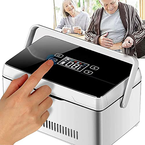 Insulinkühler, 20400 mAh Dual Battery USB Mini Medizin Thermostat Kühlschrank mit HD LCD Touchscreen, Echtzeit Temperaturanzeige, Alarm bei schwacher Batterie