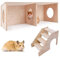bangminda Hamsterhaus aus Holz Mehrkammernhaus Meerschweinchen Spielzeug mit Leiter Spielplatz Zubehör ür Zwerghamster Hamster Nagerhaus Holz für Rennmäuse Goldhamster (L)
