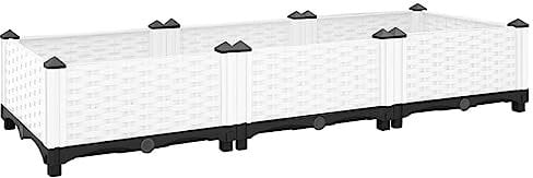 Homgoday Fioriera Rialzata Fioriera Rialzata da Esterno Fioriera Balcone Aiuola Rialzata per Orto Aiuola Rialzata Fioriera da Esterno Orto Verticale da Esterno 120x40x23 cm in Polipropilene l Arredo