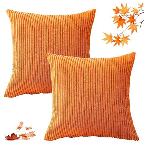 HIQE-FL Kissenbezug,2 Stücke Kord Kissenhülle,Kordsamt Kissenbezüge,Herbst Kordsamt Zierkissenbezug,Dekorative Weiche Zierkissenbezüge,Dekokissen Kissenbezug,für Sofa Sessel Zuhause Schlafzimmer.