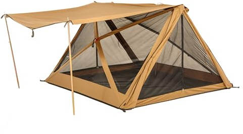CanvasCamp Mouflon Glamping Zelt 3 Personen – Outdoor Camping Zelt, – Perfekt für Festivals, Glamping – Leichtes Baumwollzelt mit 360° Panoramablick | 3 Mann Zelt Luxus | Tipi Zelt 2 Personen
