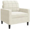 vidaXL Sessel, Relaxsessel Sofa für Wohnzimmer, Loungesessel Polstersessel Metallgestell, Fernsehsessel Ruhesessel Clubsessel, Creme Samt