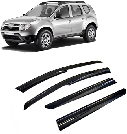 Rumplex Windabweiser Luftabweiser Regenabweiser Seitenfensterabweiser Kompatibel mit Dacia Duster 2010-2016 Autofenster Regenschutz Regenabweiser Anklebbare Deflektoren 4 Stück