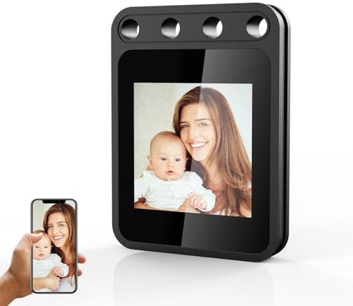 TABKSOLA schlüsselanhänger Foto mit 4-Farb-E-Ink Display, personalisiert per App, zeigt Text & Bild, unterstützt iOS und Android, kein ABO, Geschenk für Freunde & Familie