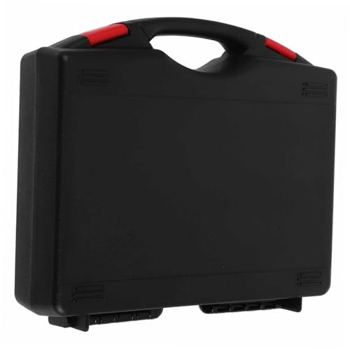 iplusmile Maletín de herramientas vacío: compacto y pequeño, de plástico, para herramientas eléctricas, caja de herramientas, taladro de hardware, 19,5 cm × 17 cm × 4,6 cm, negro