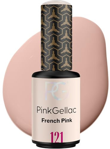 Pink Gellac Gel Nagellack UV - 121 French Pink 8 ml - Gelnagellack für UV Lampe - Rosa - Einfache Anwendung Nail Polish für 14 Tage Salonqualität - Veganer Gellack Made in Holland