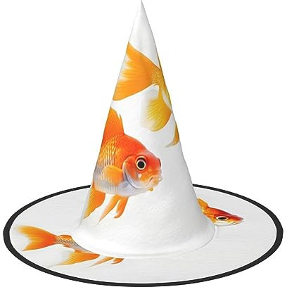 HTTUP Niedlicher Goldfische-Druck, stilvoller Vintage-Hut, Karneval, Halloween, Kostüm, Zubehör, Themenpartys