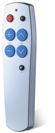 Telecomando universale per TV con pulsante grande, facile e semplice, per anziani e anziani, telecomando per apprendimento per telecomando a infrarossi, funziona con le principali marche TV color