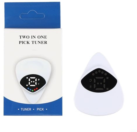 DAZZLEEX Médiator 2 en 1 pour guitare acoustique, électrique, basse, mandoline – Surveillance de la hauteur en temps réel avec indicateurs visuels, design ergonomique antidérapant