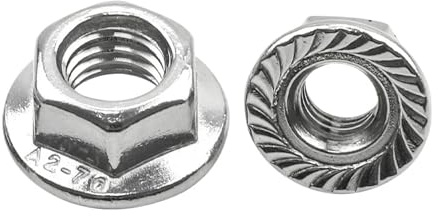 Rimmean 2-20 pz Dadi flangiati esagonali a Passo fine M6 M8 M10 M12 M14 Dadi di bloccaggio esagonali con Flangia dentellata metrica in Acciaio Inossidabile(M8x1mm 10pcs)