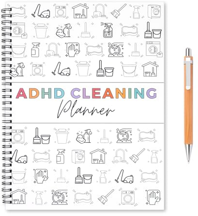 ADHD Cleaning Planner Book, A4 Household Cleaning Schedule Planner Colorful Cleaning List Planners, ADHD Daily Planners Adult Check List for Daily, Weekly, Monthly, Annually Organizer