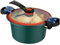 Mini Pressure Cooker with Lock Handles, 3.5L Fast Heating Pressure Pot Non-Stick Stockpot with See-Through Lid for Gas, Induction, Electric Stoves, Green.