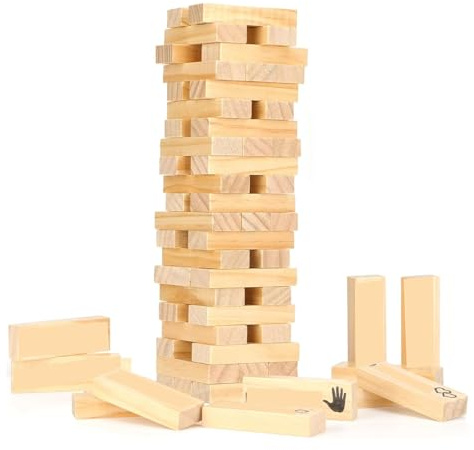 ZEEYUAN Stapelspiel für Paare 48 teilig Balance Tower Wackelturm