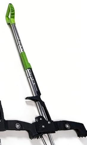 YISSVIC Desherbeur Manuel 108cm en Acier Inoxydable à 4 Griffes avec Pédale Arrache-Racines Télescopique Arrache Pissenlit Poignée Antidérapante Réglable en Forme de D pour Outils Jardinage
