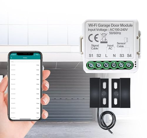 CashMuch Tuya - Controlador inteligente de apertura de puerta de garaje, Bluetooth y Wi-Fi, modo dual, control remoto de aplicación y control de voz, compatible con aplicación Smart Life y accesos