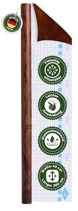Veluxis Möbelfolie selbstklebend Holzoptik Wurzelholz – 200 cm | zuschneidbar, rückstandsfrei entfernbar