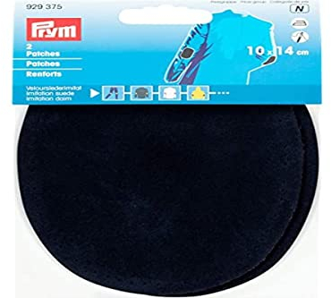 Prym Wildlederimitat zum Aufbügeln/Aufnähen 14x10cm Marineblau, Wildleder Leder, blau, 14 x 10 cm, Marine, 2 Stück, 2
