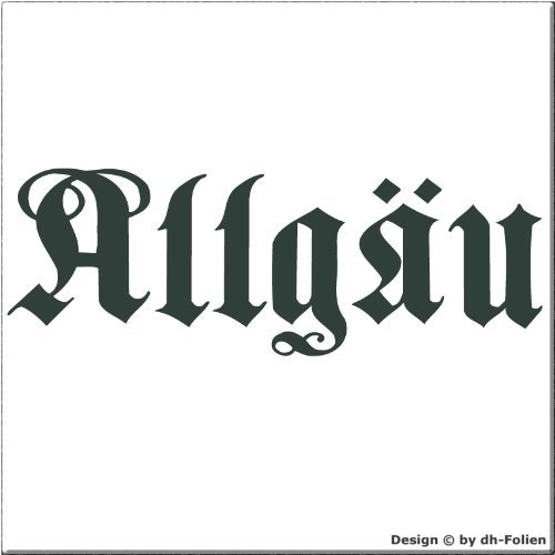 cartattoo4you® AH-00552 | ALLGÄU - Fraktur/Altdeutsche Schrift | Autoaufkleber Aufkleber Farbe anthrazit, in 24 Farben erhältlich, glänzend 57 x 20 cm in Premium - Qualität Waschstrassenfest