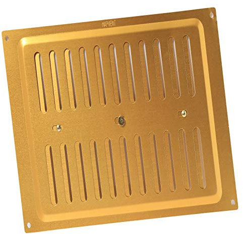9 x 9 Adjustable Vent Brass Anodised Aluminium/Metal Grille Ventilation Cover