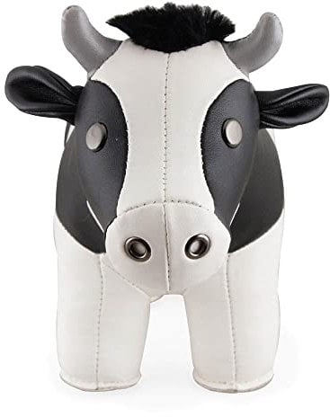 Züny Kuh, Buchstütze, Türstopper, Briefbeschwerer, Kunstleder, Schwarz, Weiß (1 Kg)