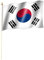Stockflagge/Stockfahne SÜDKOREA/SÜDKOREA Flagge/Fahne ca. 30 x 45 cm mit ca. 60cm Stab/Stock