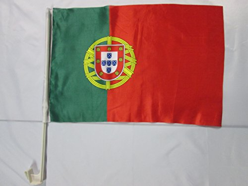 AZ FLAG - Autofahne Portugal - 45x30 cm - Portugiesische Autoflagge 30 x 45 Cm - Auto Flaggen