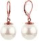 Nenalina Ohrstecker 925 Silber Damen Ohrringe Ohrhänger rosegold mit Muschel Perlen 14 mm