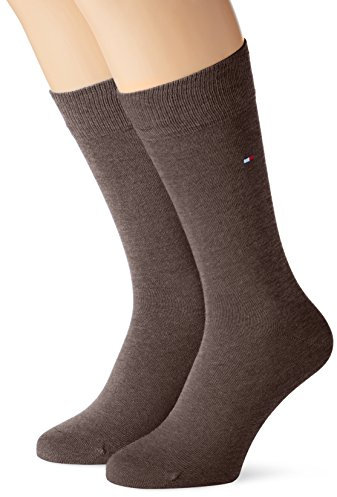 Tommy Hilfiger Classic, Calzini Uomo, Marrone 1111, 47-49 (Pacco da 2)