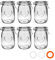 Nicola Spring Heart Shaped Glass Storage Jar with Airtight Clip Lid - 1000ml - 6 Pack - 4 Colour Seals - Kitchen Vintage Round Preserving Container for Pickling, Chutney, Jam, Coffee, Oats